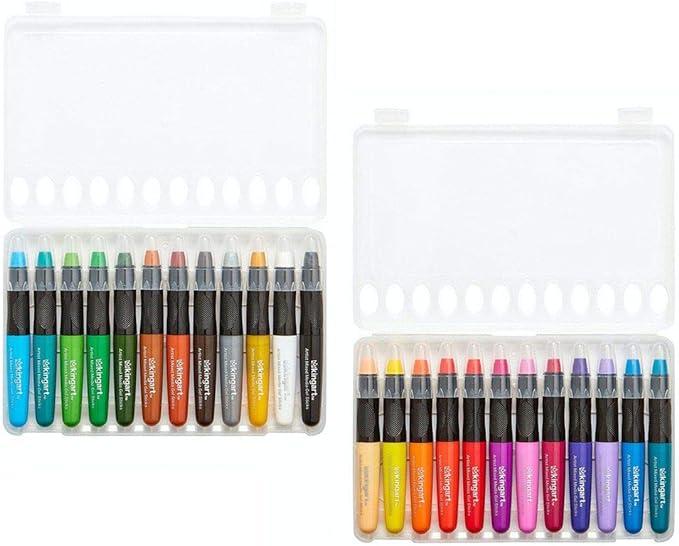 KINGART GEL STICK Set, Artist Pigment Crayons, 24 Unique Colors, Water Soluble, Creamy, and Odorless, Use on Paper, Wood, Canvas and more