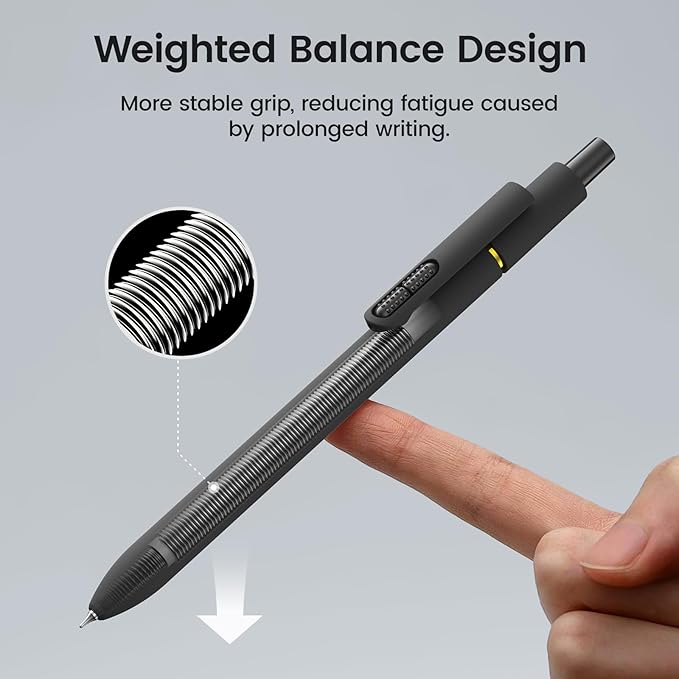 16Pcs Black Gel Pens - 0.7mm Medium Point Black Ink Pens | Smooth Writing - Quick Drying Retractable Pen for Men Women (Classic - 16Pcs)