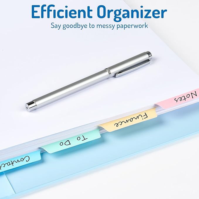 Forvencer Blank Writable Binder Dividers, 1/5 Cut Tabs, 3 Hole Punch Dividers with Reinforced Edge, Binder Dividers with Multicolor Tabs, Letter Size, 6 Sets, 30 Dividers