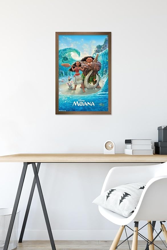 Disney Moana - Ocean Floor Wall Poster, 22.4L" x 14.7W", Bronze Framed Version