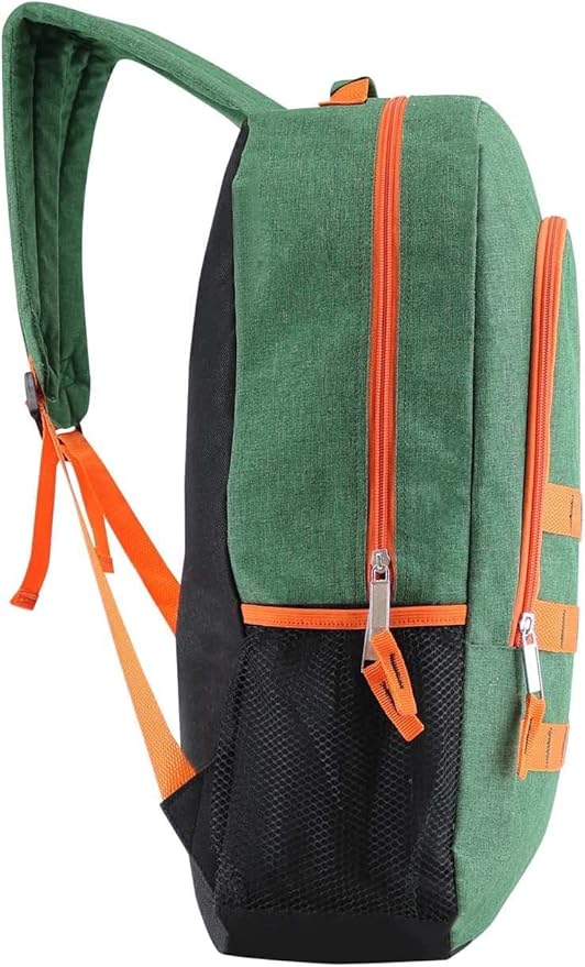6-Pack 19” Sport Backpacks with 18 Piece School Supplies Kits - Pens, Pencils, Crayons - Bulk Bundle for Elementary, Middle, and High School Students, 6 Assorted Styles