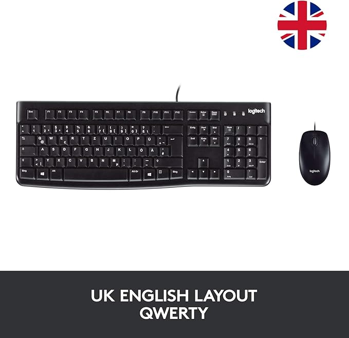 Logitech MK120 Wired USB Keyboard Mouse Desktop Combo