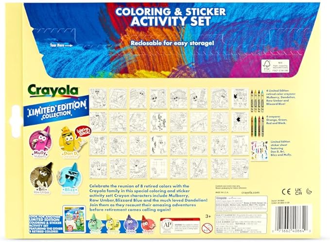 Crayola Retired Colors Coloring & Activity Set, Retired Crayons & Stickers, 32 Pgs, Gift for Kids Ages 3+ (Pack of 2)
