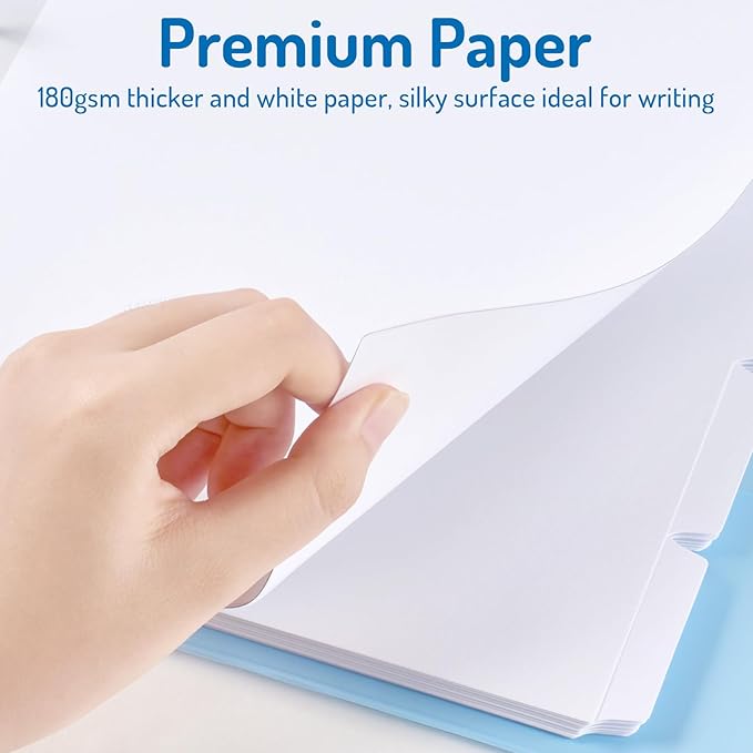 Forvencer Blank Writable Binder Dividers, 1/5 Cut Tabs, 3 Hole Punch Dividers with Reinforced Edge, Binder Dividers with Tabs, Letter Size, 3 Sets, 15 Dividers, White