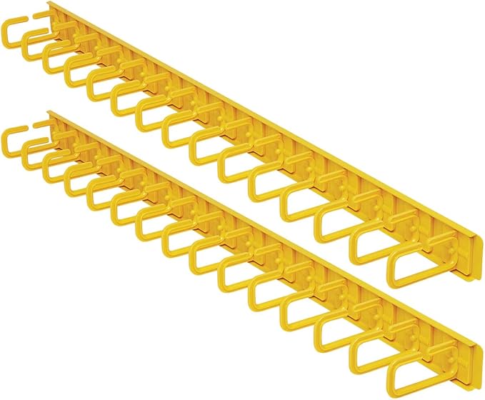 Tripp Lite Horizontal Server Rack Cable Manager, Flexible Rings, High-Visibility Yellow Steel, 1U Rack-Mount, Standard 19-Inch, 2-Year Warranty (SRCABLERING1UFC)