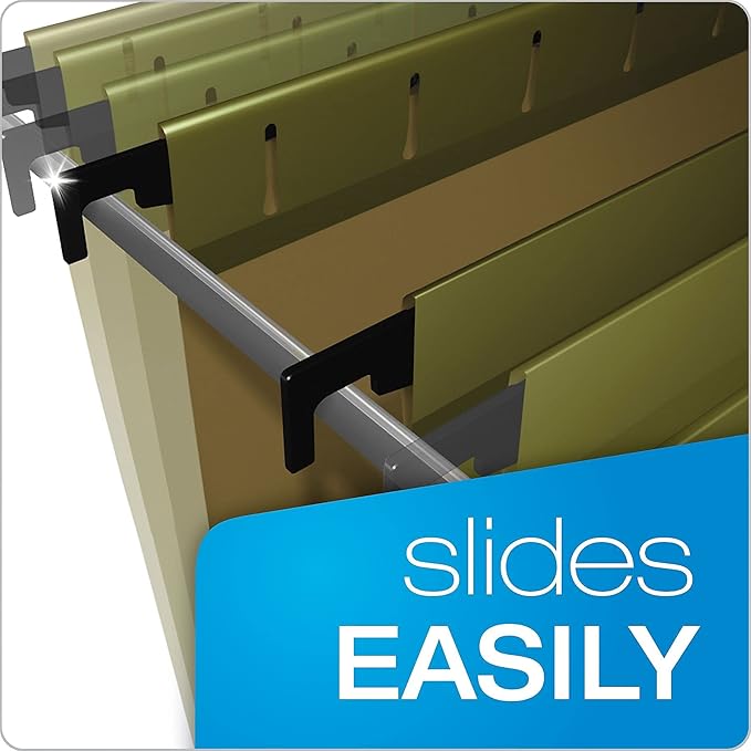 Pendaflex SureHook Reinforced Hanging File Folders, Legal Size, Standard Green, 1/5 Cut, 20/BX (6153 1/5)