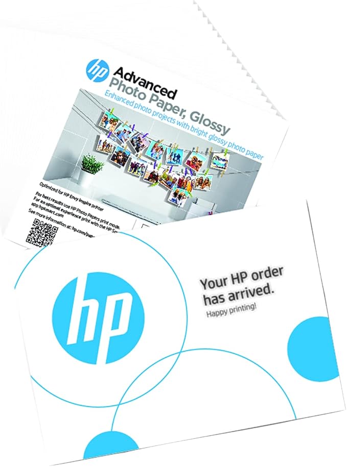 HP Advanced Photo Paper, Glossy, 5x5 in, 20 sheets (49V50A)