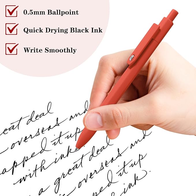 Gel Pens, 8 Pcs 0.5mm Black Ink Pens Fine Point Smooth Writing Pens, High-End Series Pens for Journaling Note Taking, Cute Office School Supplies Gifts for Women Men