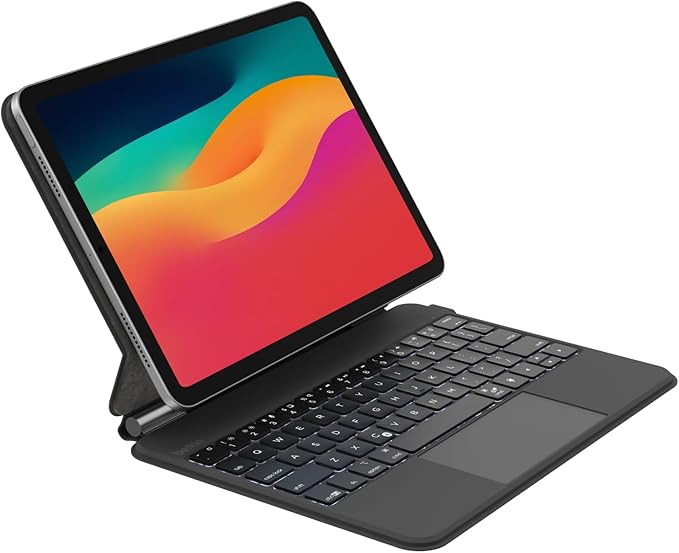 Belkin Pro Keyboard Case w/Magnetic Stand, Backlit Bluetooth Keyboard, Multi-Gesture Controls, Magnetic Apple Pencil Storage Compatibility, & Multimedia Keys for iPad Pro 11" (M4/M5) - Black