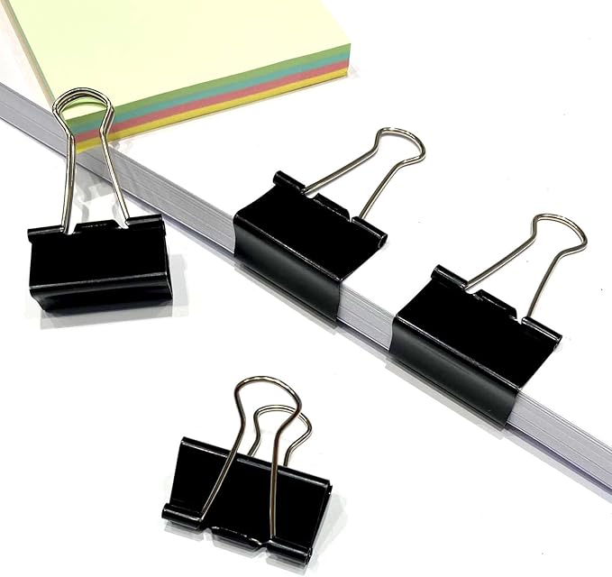 40Pcs Medium Binder Clips, 1.25 inch(32mm), Paper Clamps Medium Size for Office Supplies, Black