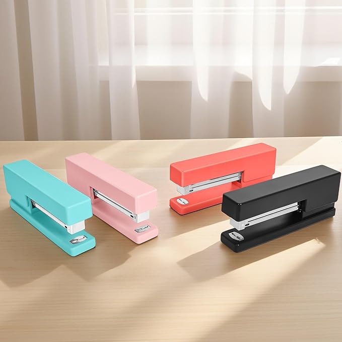 Office Desktop Stapler - 25 Sheet Capacity with 830 Staples and Staple Remover,Staplers for Desk,Non-Slip for School, Home, Orange
