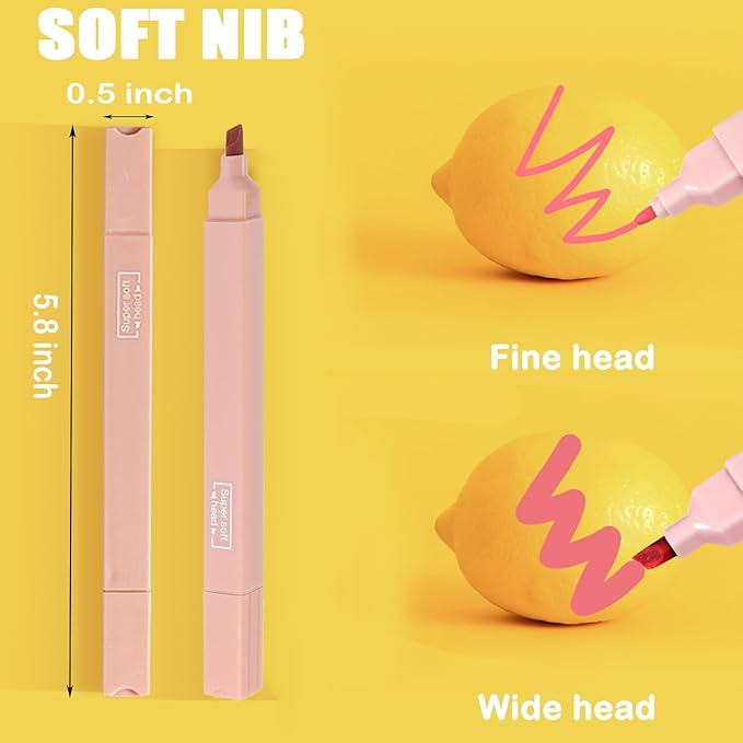 12Pcs Aesthetic Cute Highlighters Bible Pastel Highlighters and Pens no bleed Assorted Colors Highlighter for and Office Journal Home