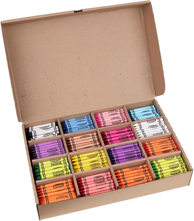 Crayola Bulk Crayon Classpack - 800ct (16 Colors), Bulk Teacher Supplies & Classroom Essentials for School, Arts & Crafts Crayons for Kids, Ages 3, 4, 5