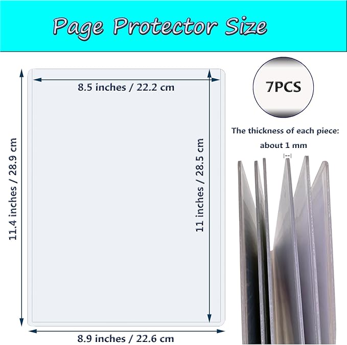 7 PCS 8.5" x 11" Rigid Print Protectors,Clear Plastic Page Protectors,Clear Rigid Top loaders,Plastic Paper Sheet Protectors for Photos,Documents,Contracts,Birth Certificate Protector (7)