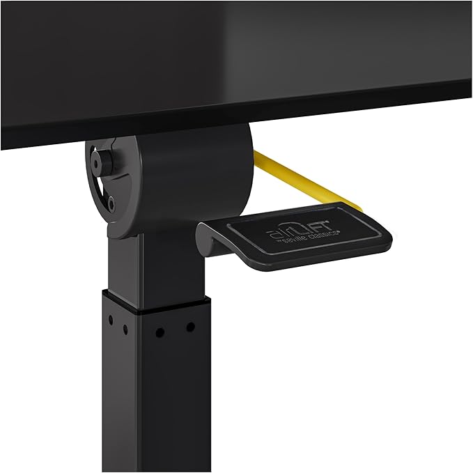 Seville Classics Airlift Height Adjustable Pneumatic Laptop Sit Stand Desk Mobile Rolling Cart, Computer Workstation for Home Office, Classroom, Black, 25.6" Tilting Desktop