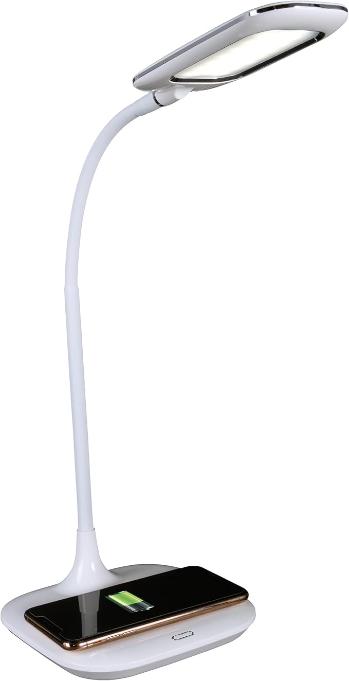 OttLite® Prevention LED Desk Lamp With Wireless Charging, 19-1/2"H, White