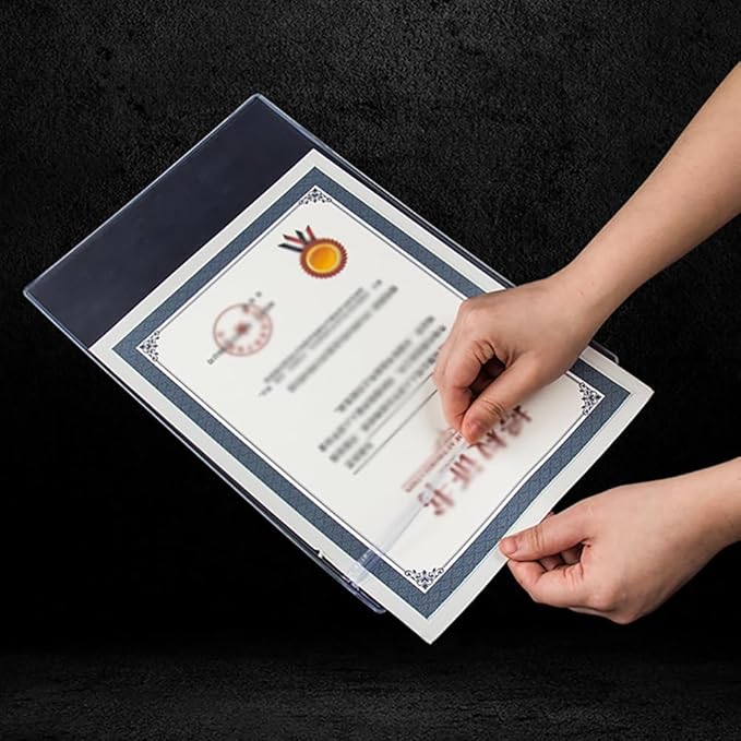 Beebel 10 Pack Job Ticket Holders 8 1/2" x 11" Waterproof Zip Page Protectors Heavy Duty Dry Erase Document Storage Shop Ticket Holders (Clear-Horizontal)