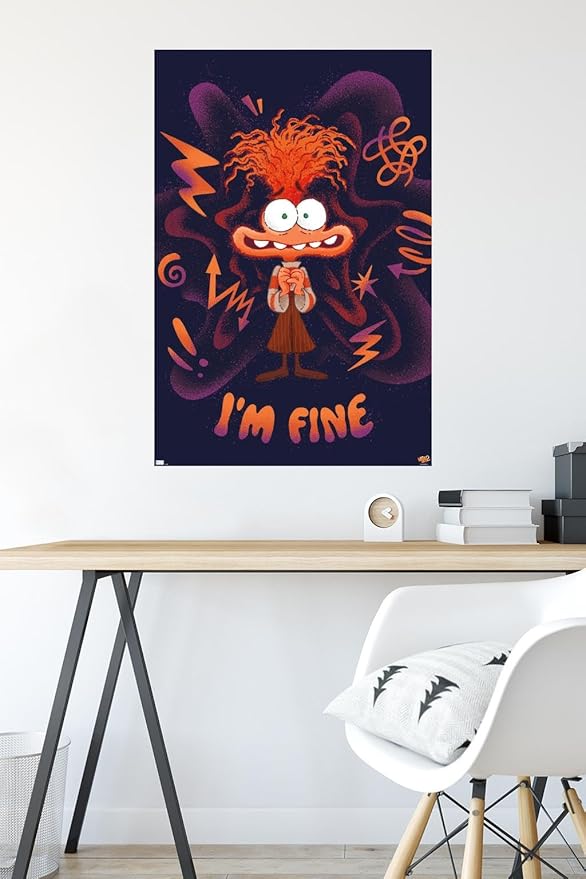 Disney Inside Out 2 - I'm Fine (Anxiety) Wall Poster, 34L" x 22.4W", Unframed Version