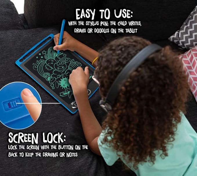 Maped Creativ Magical Drawing Tablet 2 Piece Kit (907039) - Blue - for Kids - Drawing and Writing Fun - Portable and Travel-Friendly - Includes Stylus Pen and Battery