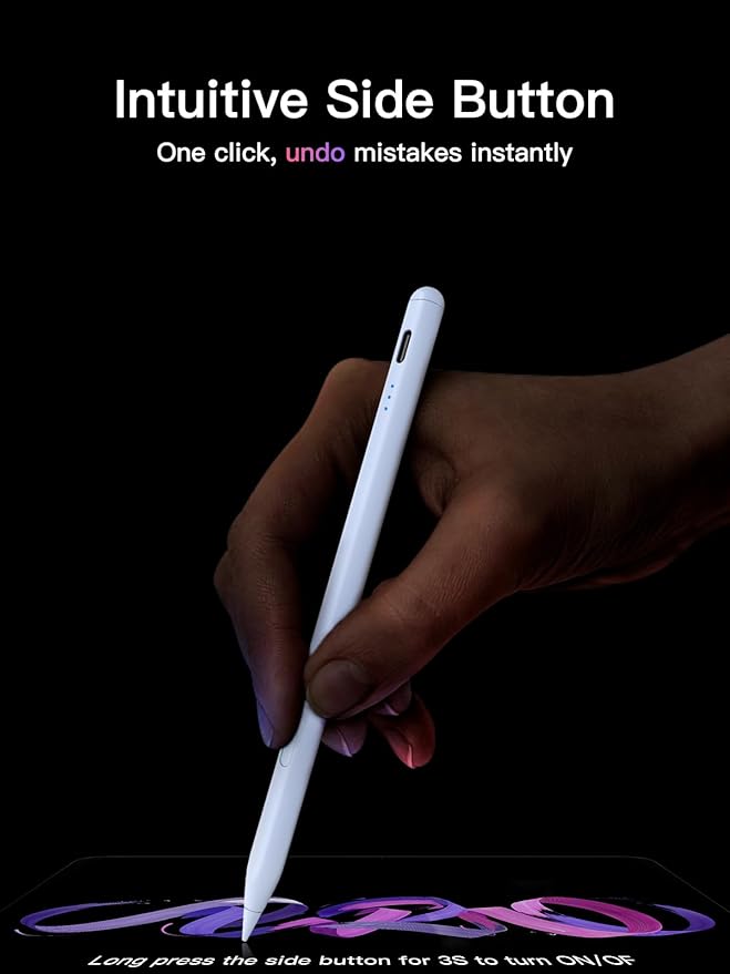 Stylus Pen for ipad 2018-2025, USB-C Fast Charging Pencil, Pixel-Perfect Tilt Sensitivity for iPad 11/10/9/8/7/6/A16, iPad mini 7/6/5, iPad Air M3/2 11"/13"/5/4/3, iPad Pro M5/4 13"/12.9″/11″ Blue