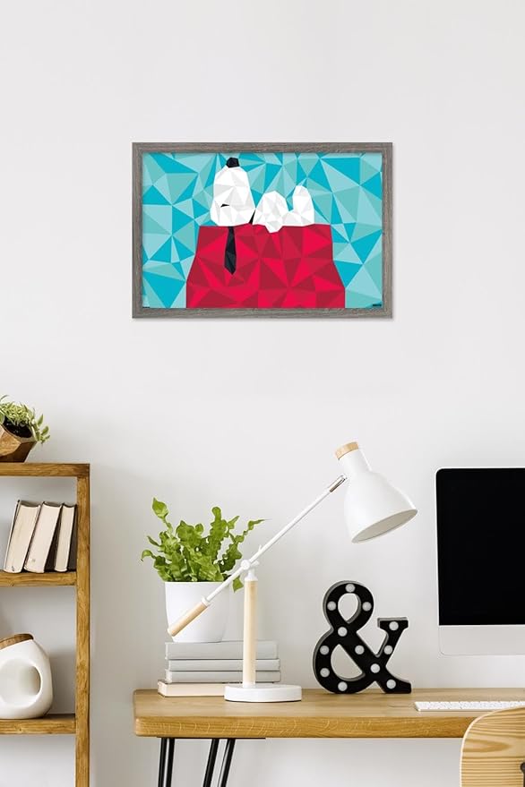 Peanuts: Astronomy-Geometry - Snoopy Wall Poster, 22.4L" x 14.7W", Barnwood Framed Version