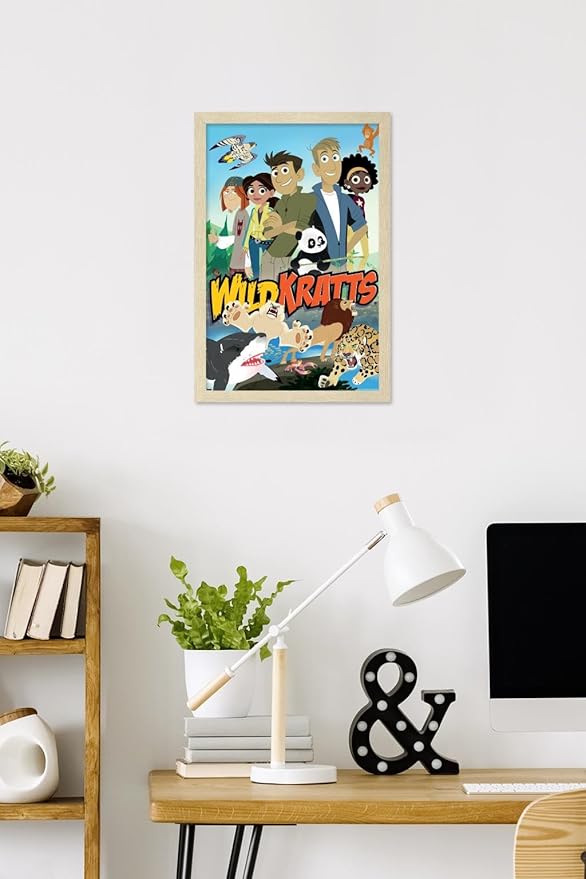 Wild Kratts - Group Wall Poster, 22.4L" x 14.7W", Blonde Framed Version