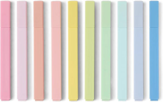 Amazon Basics Pastel Bible Highlighters Set, No Bleed, Chisel Tip, Soft Pastel Colors, 10 Count