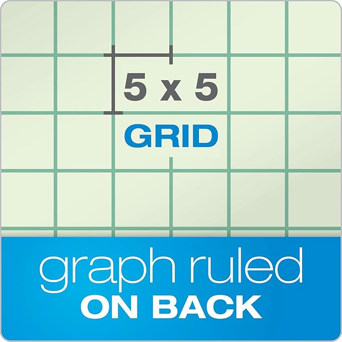 TOPS Engineering Notebooks, Graph Notebooks, 3 Pk Quad Ruled Pad, 8-1/2" x 11", Glue Top, 5 x 5 Graph Rule on Back, Green Tint Paper, 3-Hole Punched, 100 Sheets per Pad (35507A)