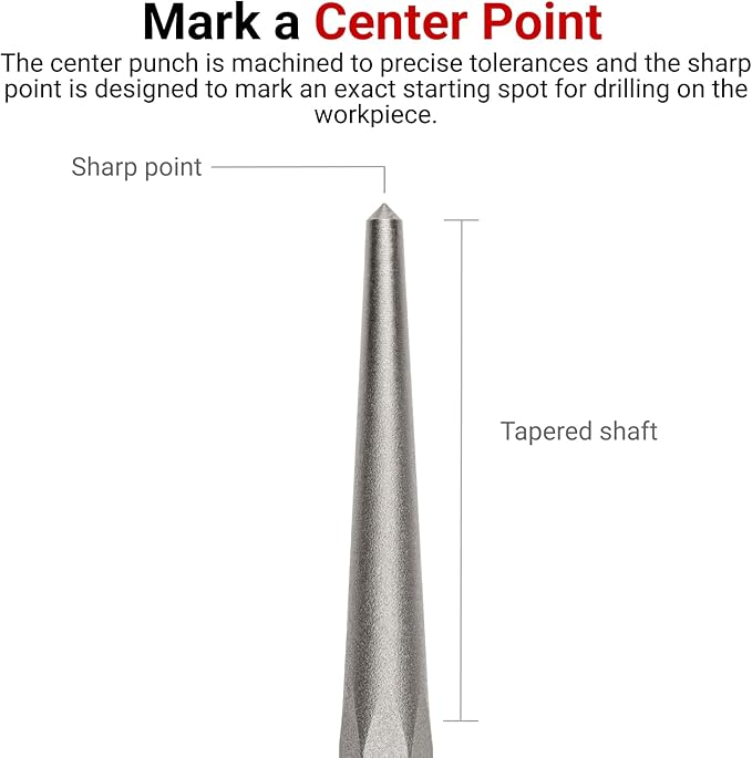 TEKTON 1/2 Inch Center Punch | 66085 | Made in USA