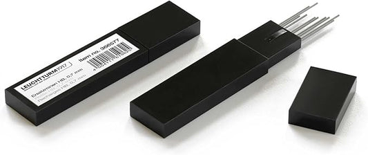 LEUCHTTURM1917 - Graphite Lead Refills 0.7mm HB for Mechanical Pencil Drehgriffel (12 Pack, Grey)