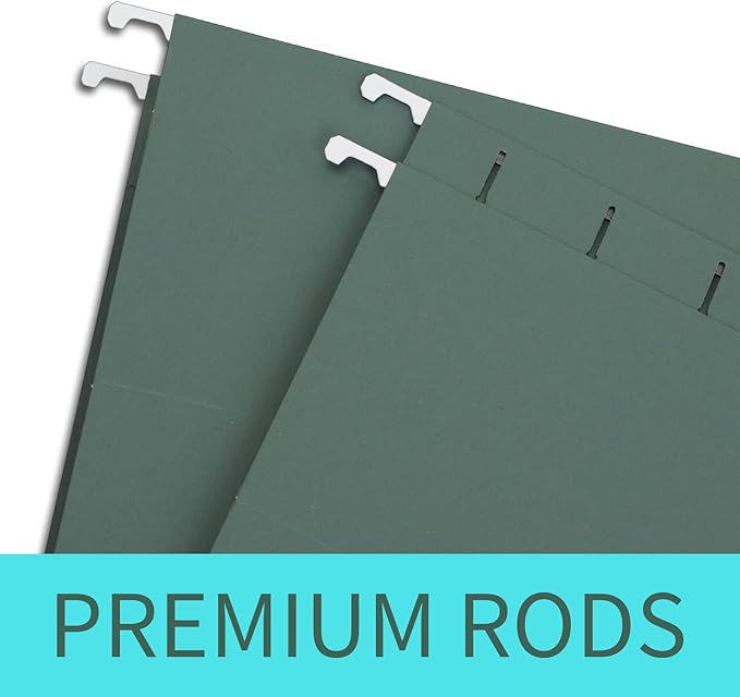 HERKKA Extra Capacity Hanging File Folders, 30 Pack Reinforced Hang Folders with Heavy Duty 1 Inch Expansion, Designed for Bulky Files, Medical Charts, Letter Size, Green