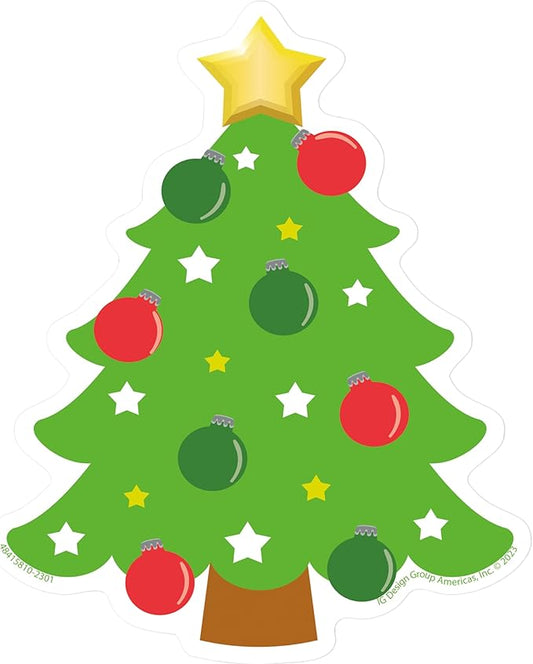 Eureka Christmas Tree Paper Cut-Out Classroom Decorations for Teachers, 36 Pieces
