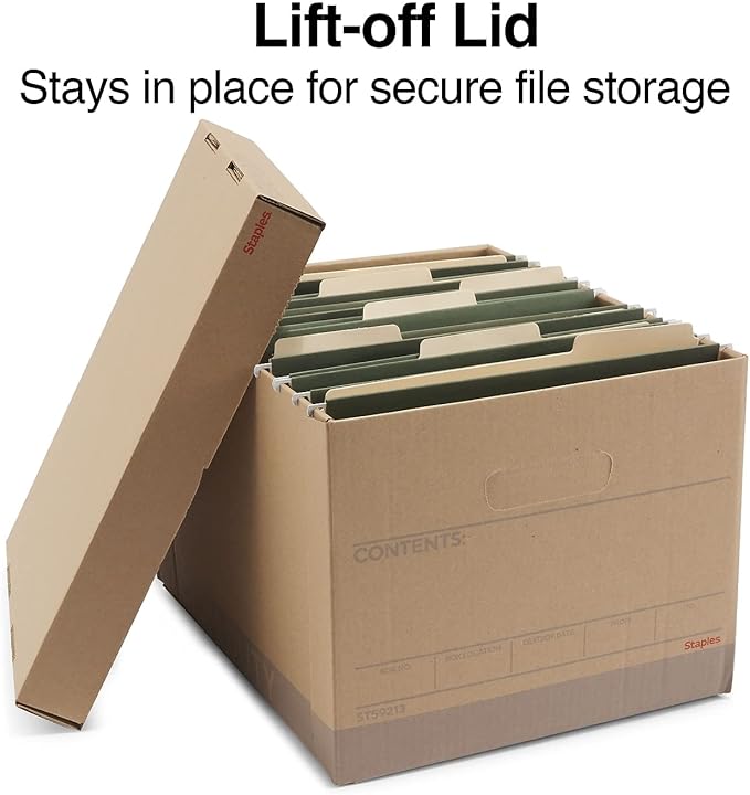 STAPLES Medium Duty 100% Recycled Storage Boxes Letter/Legal Size 12/Pack