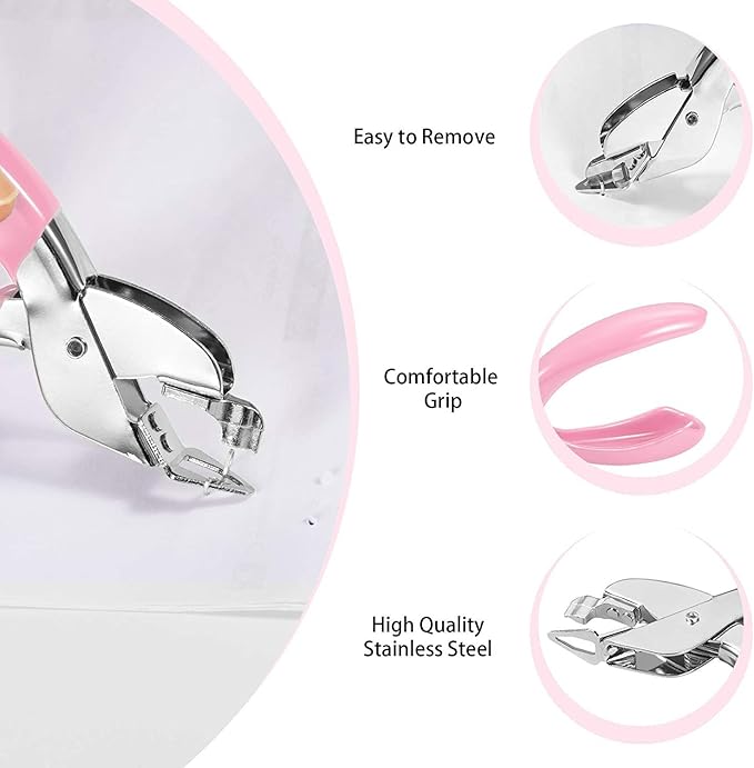 Staple Removers,Dedicated Staple Remover, Stapler Remover Tool Comfort and Energy Saving, Heavy Duty Remove Staple Tool with Non-Slip Rubber Handle for Office School Home (Pink)