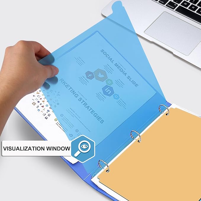 8-Tab Plastic Dividers for 3 Ring Binders, Write & Erase, Folder Dividers with Tabs for 8.5 x 11'' Letter Size Papers, Assorted Color, 2 Set