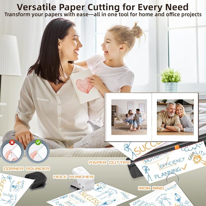 Laminator Machine 9-Inch Portable Thermal Laminater with Hot & Cold Modes, A4 Small Laminating Machine with ABS Jam-Release, 3-Min Warm-Up, 6-in-1 Photo Laminator Kit for Home and Class, White