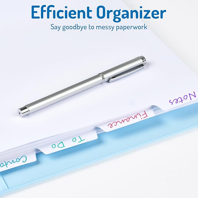 Forvencer Blank Writable Binder Dividers, 1/5 Cut Tabs, 3 Hole Punch Dividers with Reinforced Edge, Binder Dividers with Tabs, Letter Size, 12 Sets, 60 Dividers, White