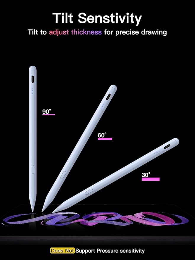 Stylus Pen for ipad 2018-2025, USB-C Fast Charging Pencil, Pixel-Perfect Tilt Sensitivity for iPad 11/10/9/8/7/6/A16, iPad mini 7/6/5, iPad Air M3/2 11"/13"/5/4/3, iPad Pro M5/4 13"/12.9″/11″ Blue