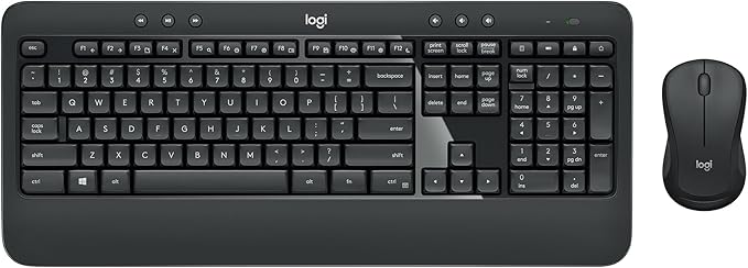 Logitech MK540 Advanced Wireless Keyboard and Mouse Combo for Windows, 2.4 GHz Unifying USB-Receiver, Multimedia Hotkeys, 3-Year Battery Life, for PC, Laptop