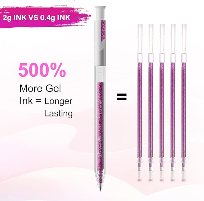 12 Colors Retractable Glitter Gel Pens, Colored Gel Pens, For Artists Adults Coloring Books Drawing Journaling Doodling Writing