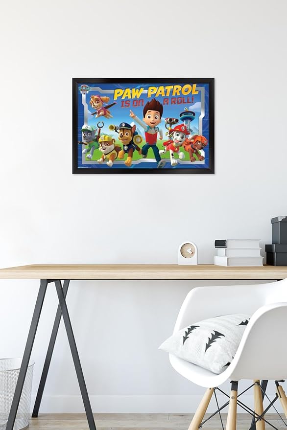 Nickelodeon Paw Patrol - Crew Wall Poster, 22.4L" x 14.7W", Black Framed Version
