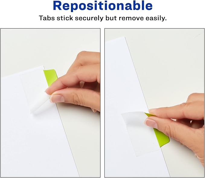 Avery Multiuse Ultra Tabs, 2" x 1.5", 2-Side Writable, Neon Pink/Green/Orange, 48 Repositionable Tabs (74756)