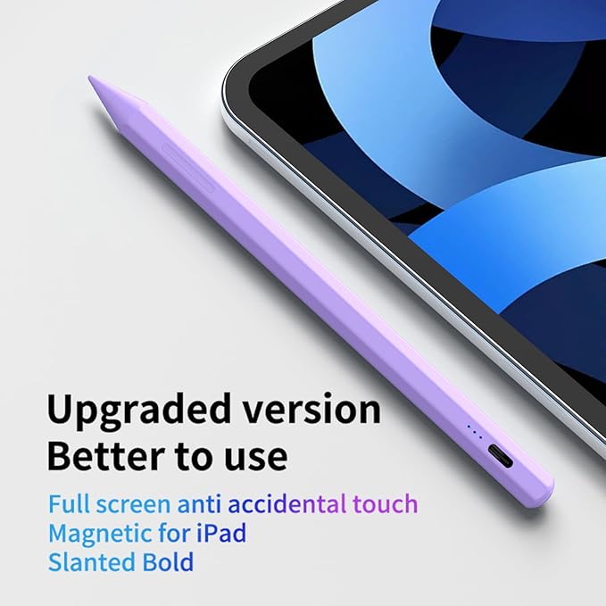 Stylus Pen for iPad 6th-11th Generation,Fast Charge Apple iPad Stylus Pencil with Palm Rejection,Compatible with 2018-2025 i Pad 6/7/8/9/10 Gen, Pro 13"/12.9"/11"/M4, Air 3/4/5/M2, Mini 5/6