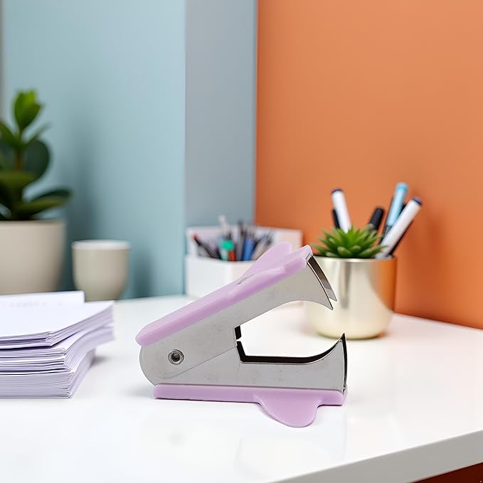 Purple Stapler Puller,Stapler Removals Remover - Staple Puller Tool with Non-Slip Grip for School,Teachers, Students,and Home Desk Staplers