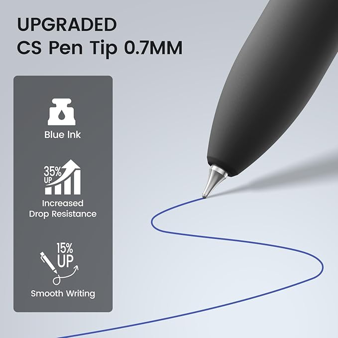 8Pcs Blue Gel Pens - 0.7mm Blue Ink Pens Medium Point | Smooth Writing - Quick Drying Retractable Pen for Men Women (Vintage - 8Pcs)