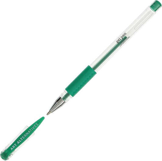 Art Alternatives Gel Pen, Metallic Green - Ballpoint - Non-Smear + Quick Dry - Writing, Drawing, Coloring, Journal, Planner