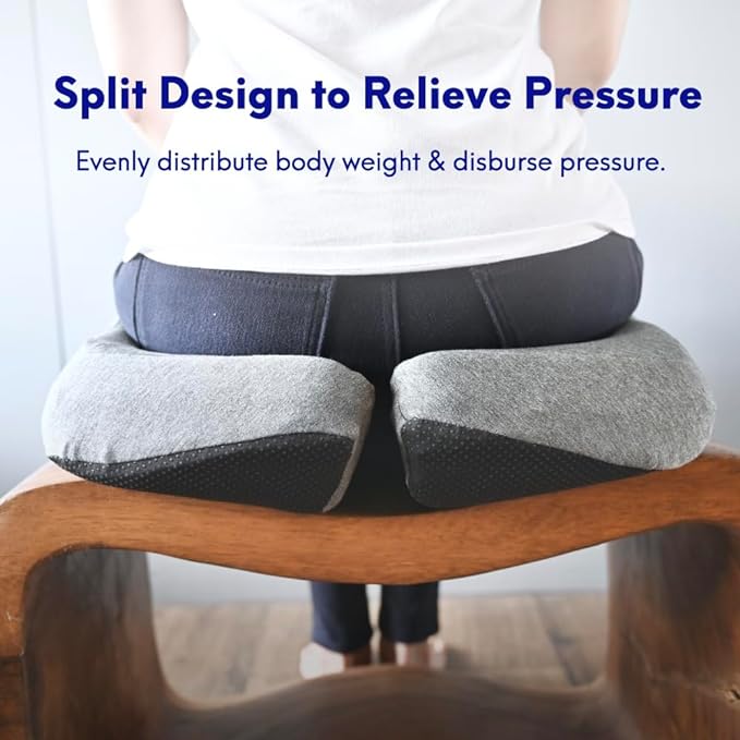 C CUSHION LAB Patented Pressure Relief Seat Cushion for Long Sitting Hours on Office/Home Chair, Car, Wheelchair - Extra-Dense Memory Foam for Hip, Tailbone, Coccyx, Sciatica - Wellness Green