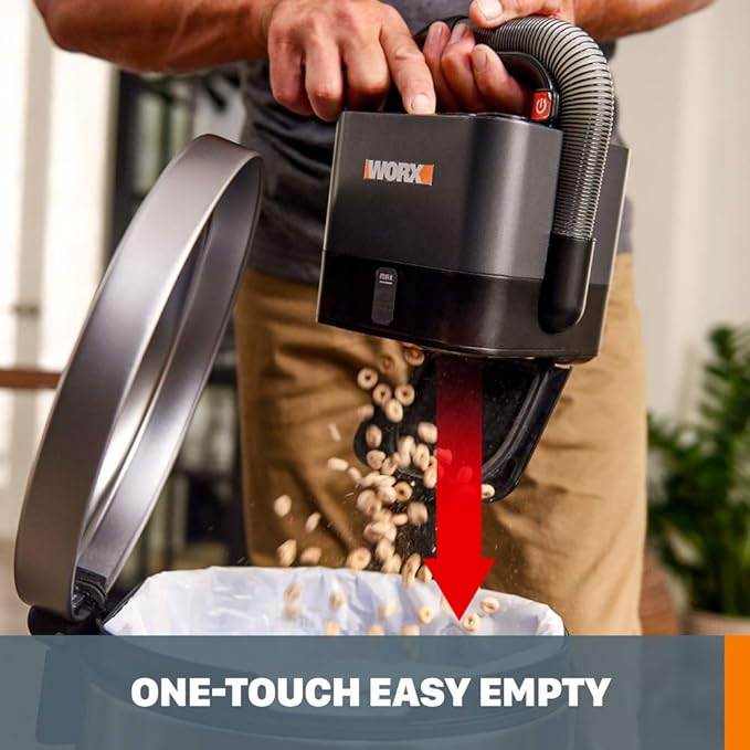 WORX WX030L 20V Power Share Cordless Cube Vac Compact Vacuum, Black