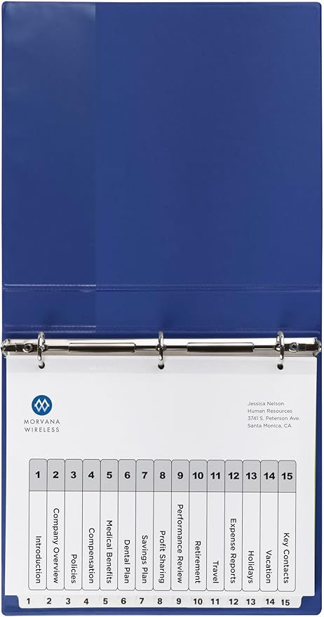 Avery Dividers for 3 Ring Binders, 15 Tabs per Set, Customizable Table of Contents, Classic White Tabs, Great for Organizing Reports, Projects, and More (3 Sets of 11079)