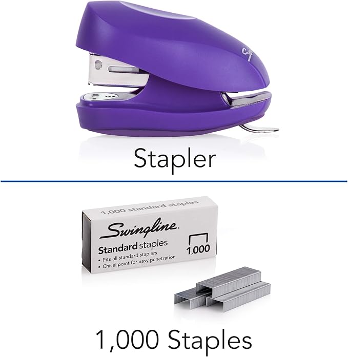 Swingline Red Mini Stapler With Staples, Tot, 12 Sheet Capacity, Small Stapler With Built In Staple Remover & 1000 Standard Staples, Staple Storage, Cute Compact Travel Size Stapler For Adults & Kids.